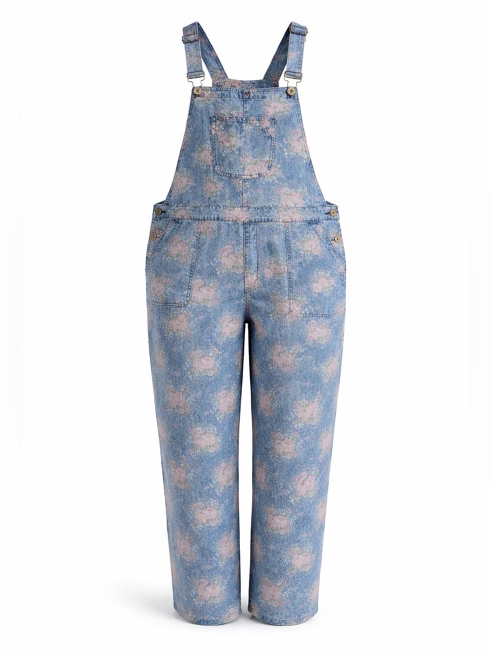 April Cornell Floral Denim Overalls XXL Cottagecore Vintage Style Prairiecore